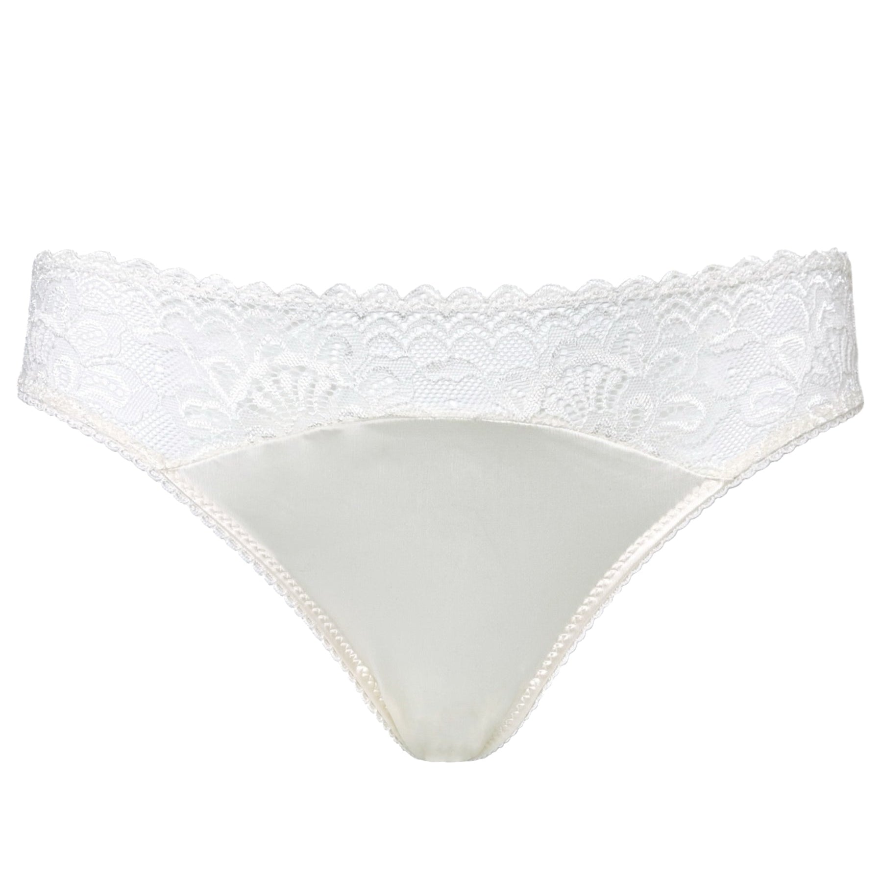 White lace underwear on a white background