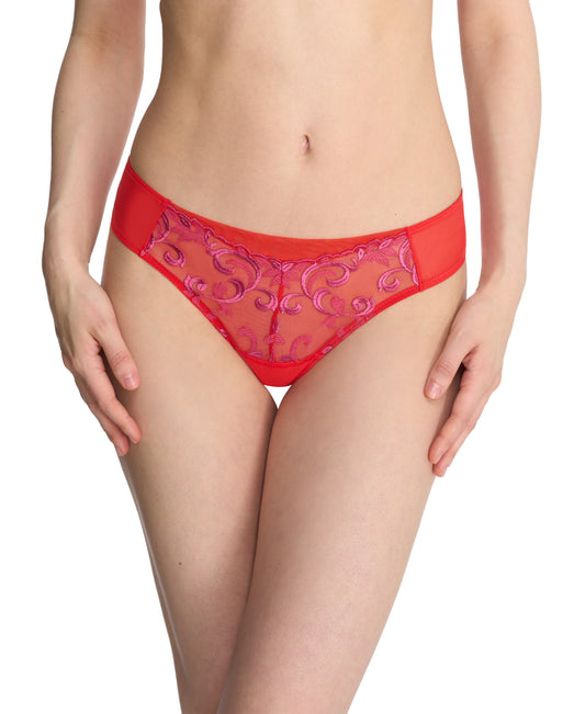 SALE - Embellished Thong - Neon Red