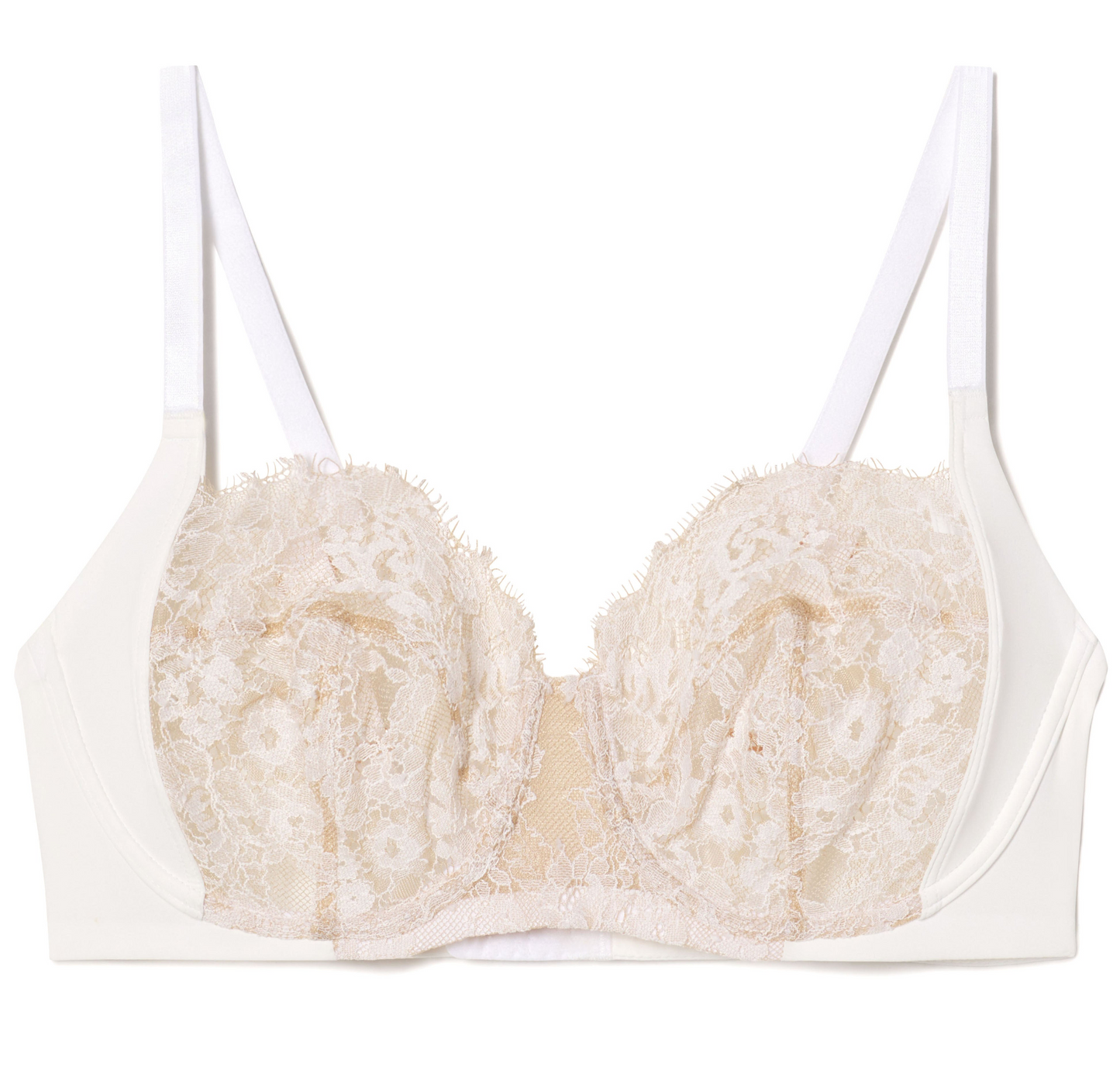 Entice Lace Side Support Balconette Bra - White