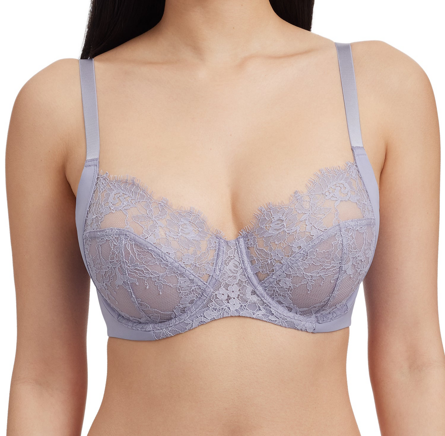 SALE - Entice Lace Side Support Balconette Bra - Lavender Dusk