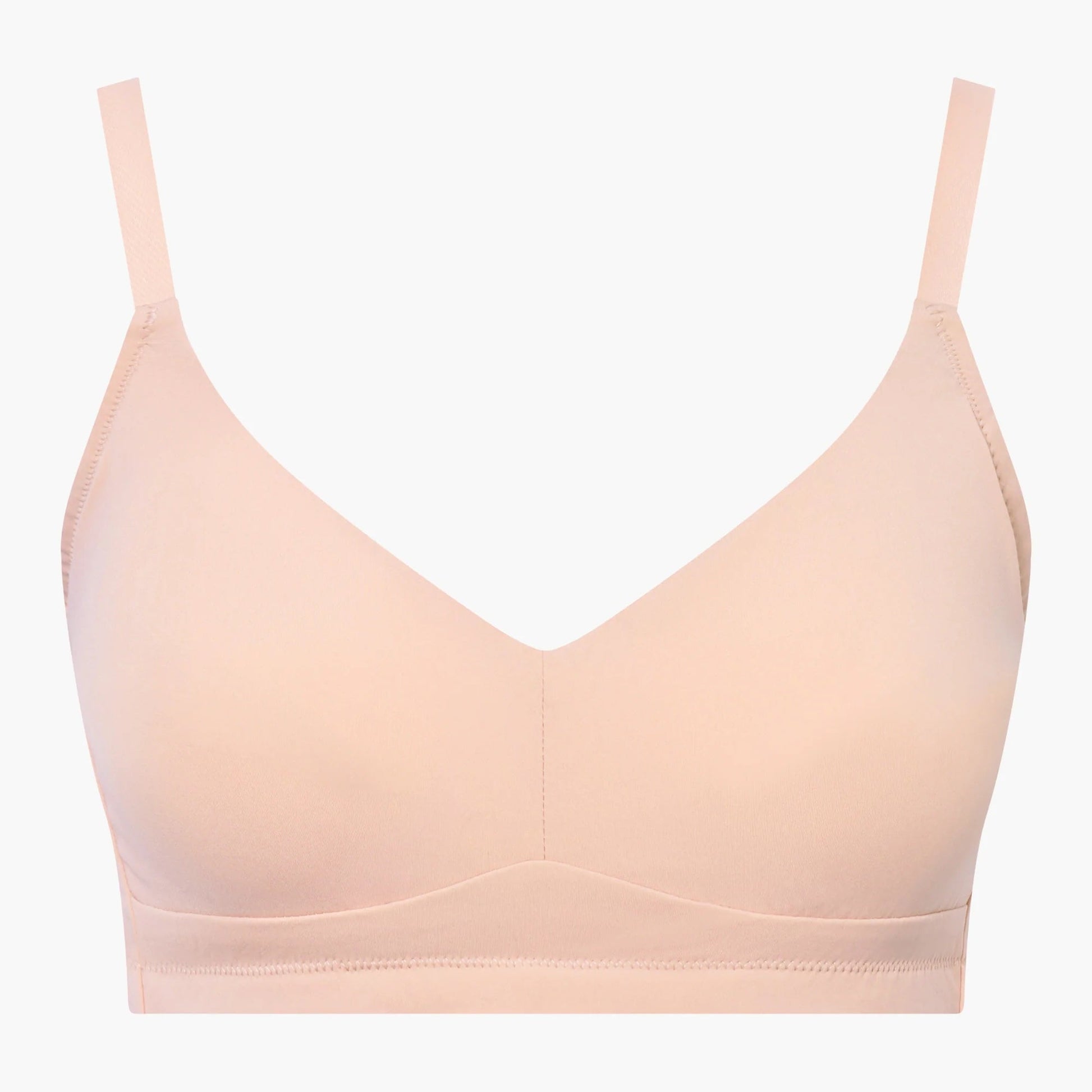 Beige bralette on a white background