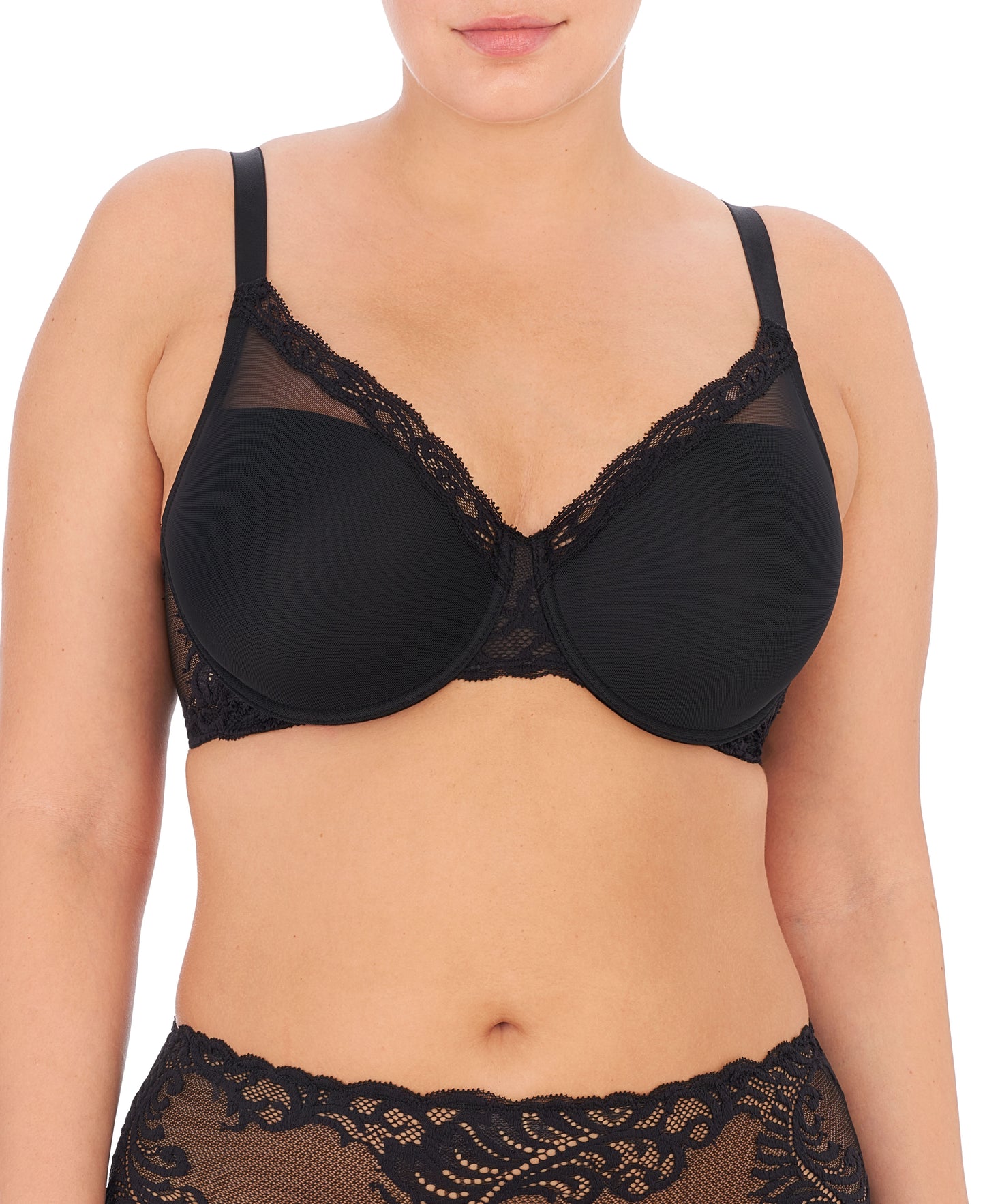 Feathers Contour Underwire Bra - Black