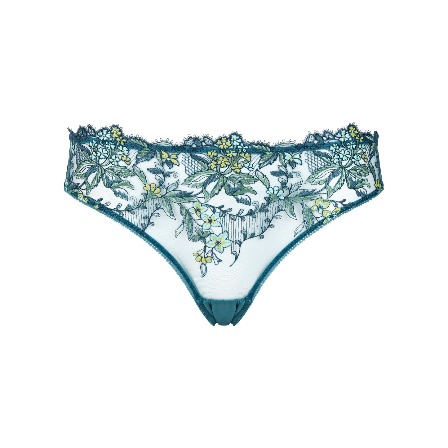Floral lace underwear on a white background