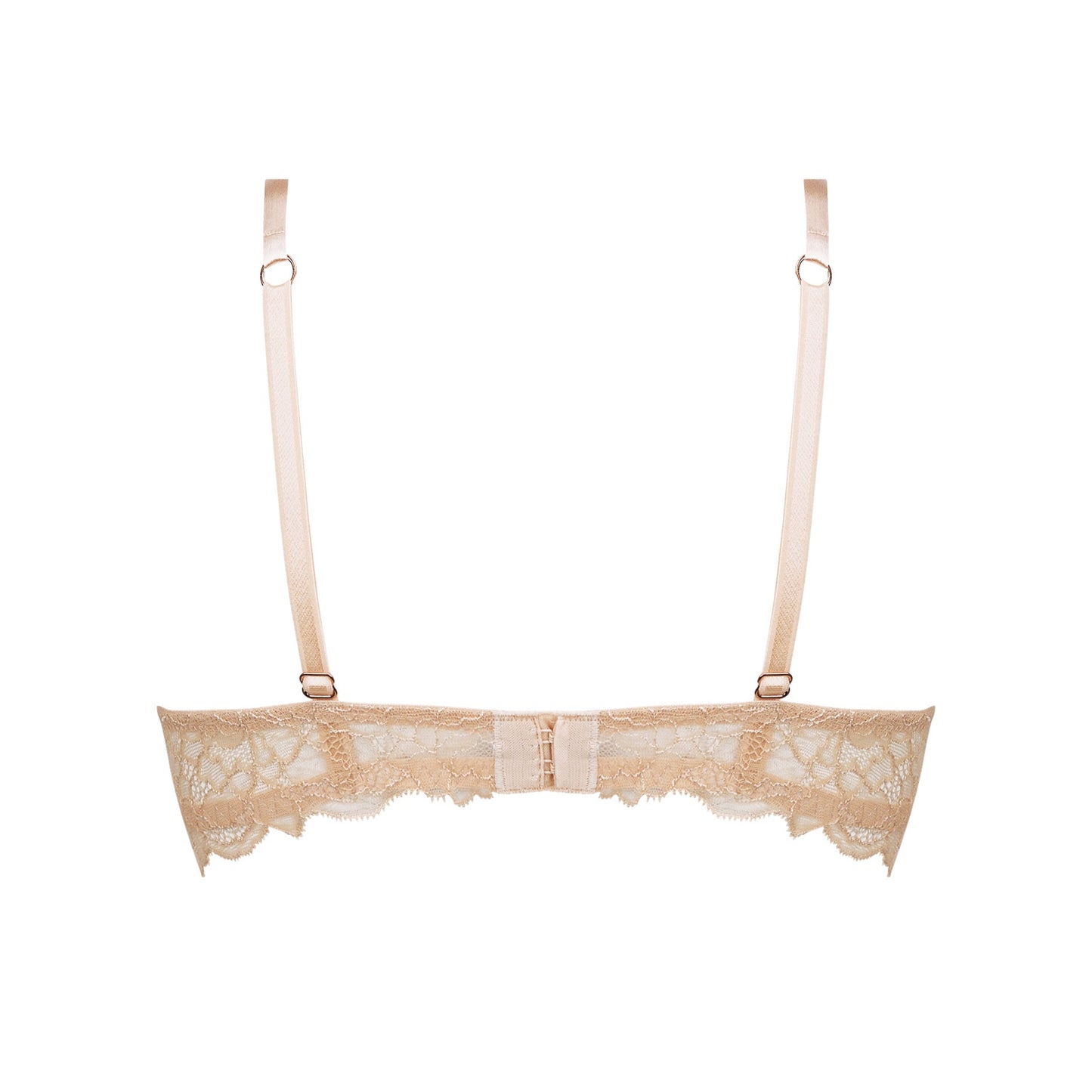 Lace bra with thin straps on a white background