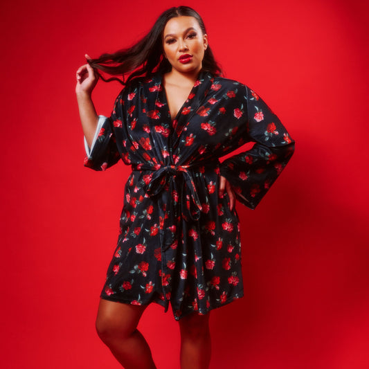 SALE - Velvet Roses - Short Robe