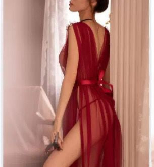 Goddess Tease Sheer Gown 2 Piece Set