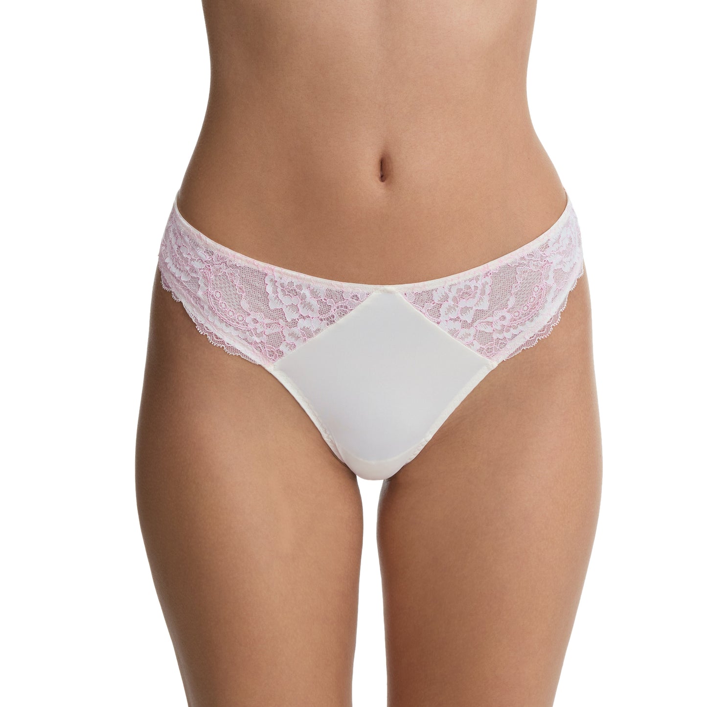 White lace underwear on a white background