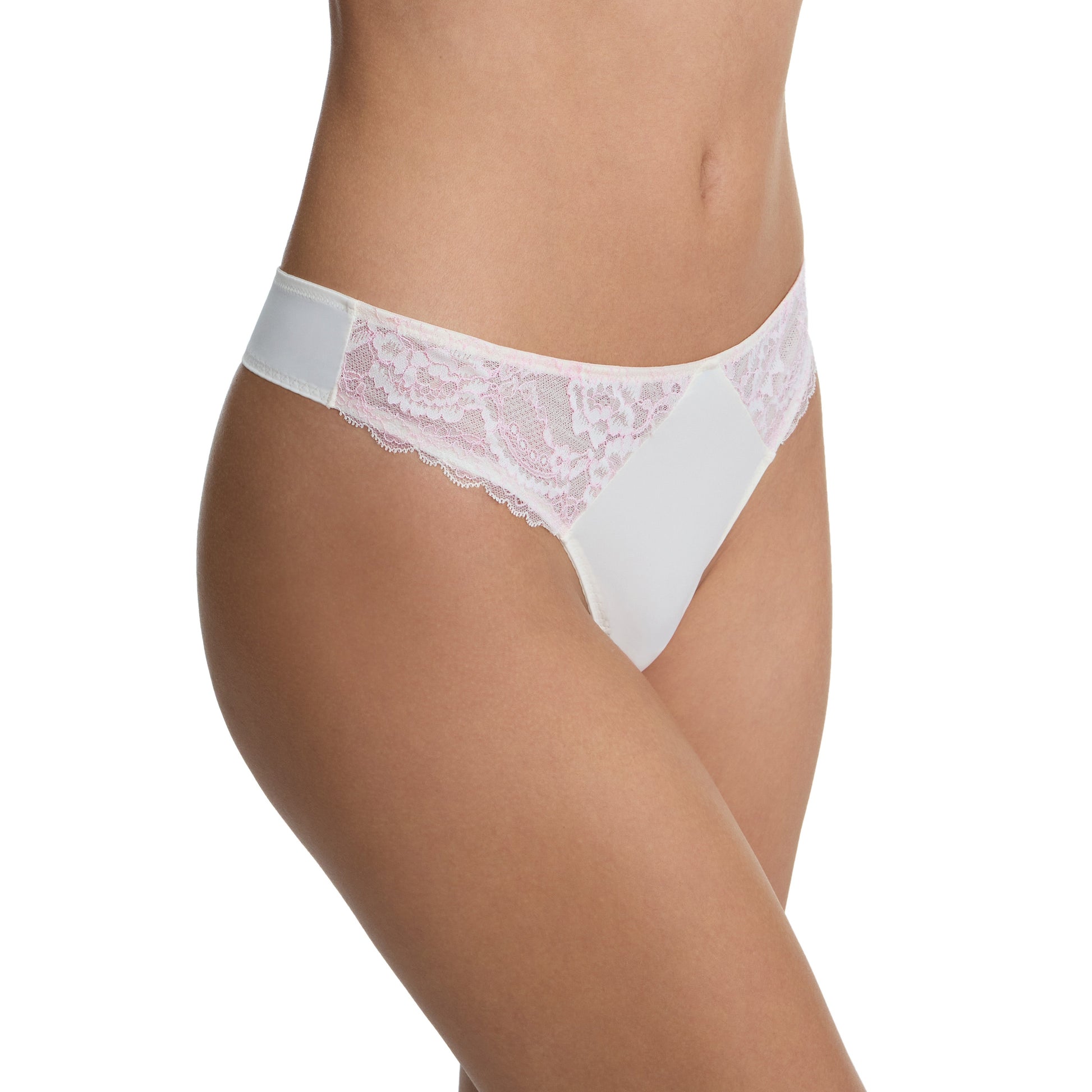 White lace underwear on a white background