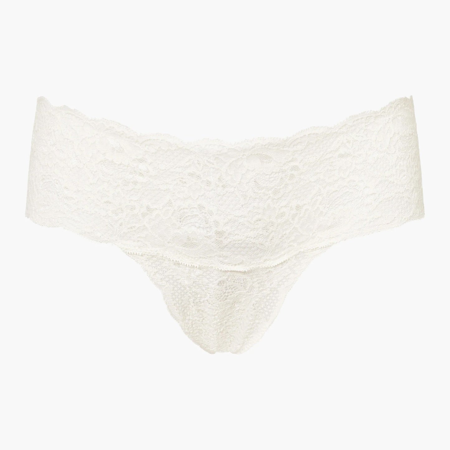 White lace underwear on a light beige background