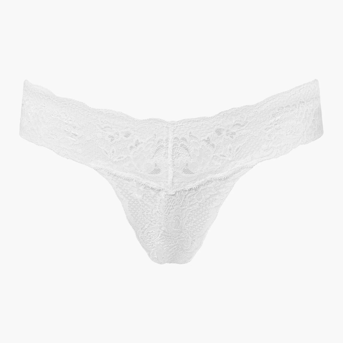 White lace thong on a white background