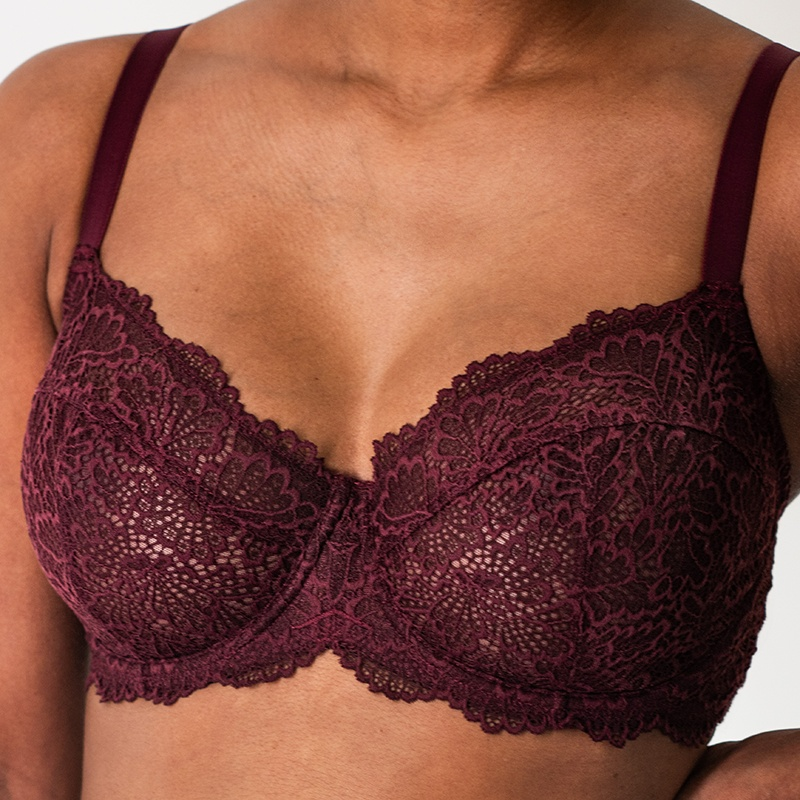 Nolita Lace Demi Bra-Plum