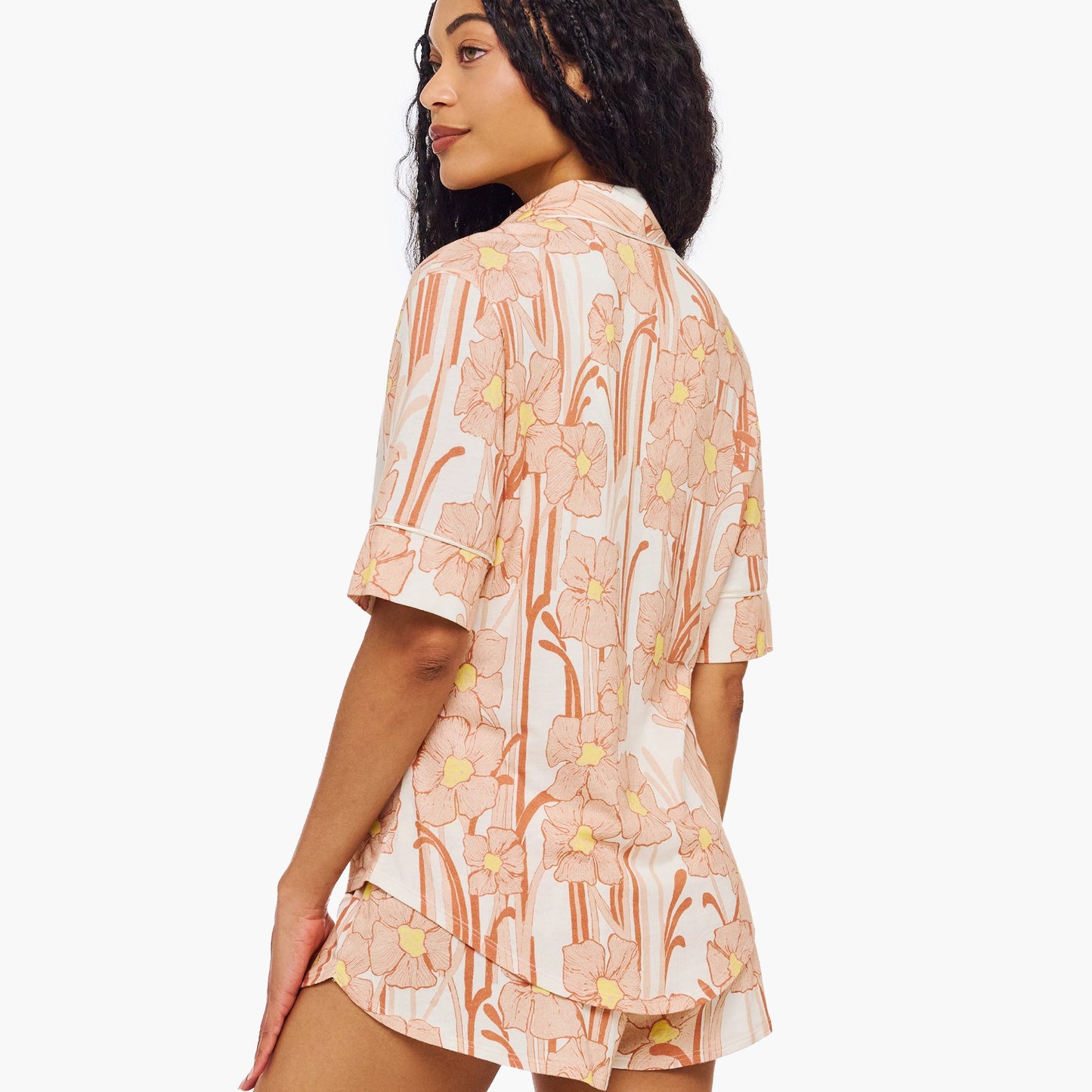 Pima Lusso Printed Short Sleeve Top & Boxer Set