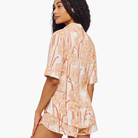 Pima Lusso Printed Short Sleeve Top & Boxer Set