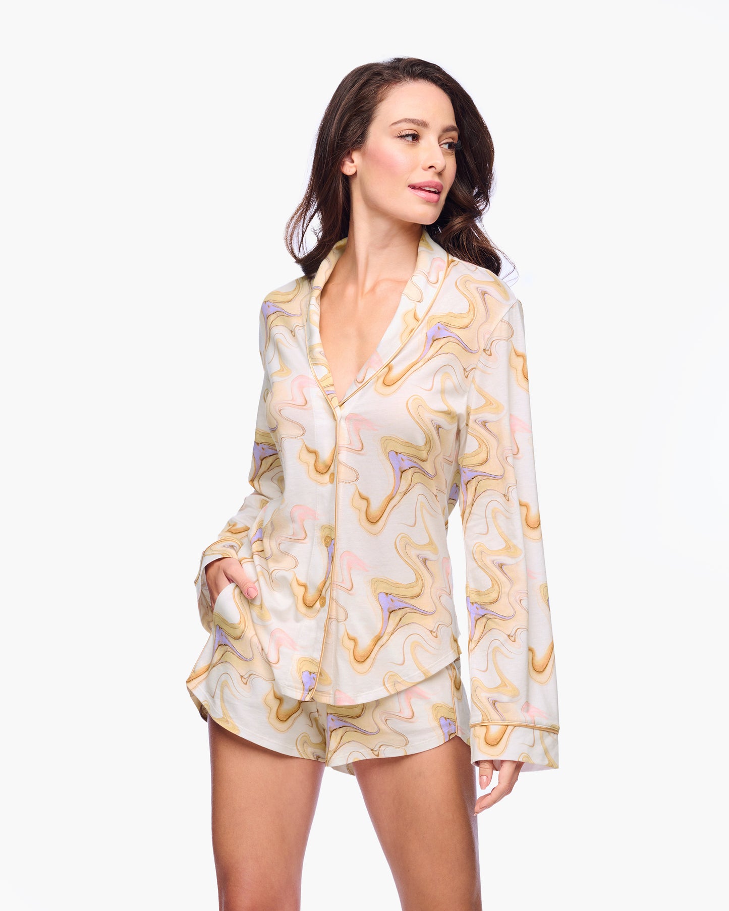 Pima Lusso Long Sleeve Top/shorts