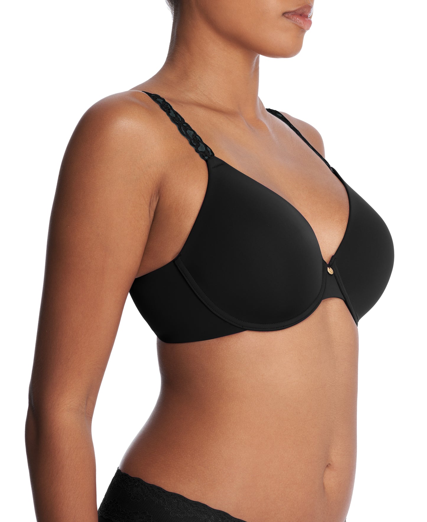 Pure Luxe Custom Coverage Contour Underwire Bra - Black