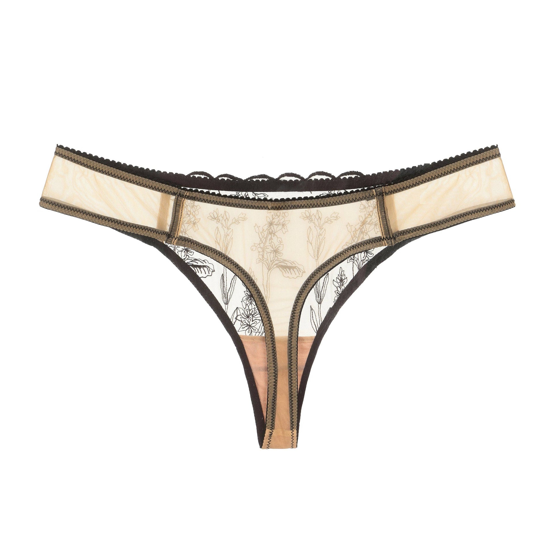 Lace-trimmed underwear on a white background