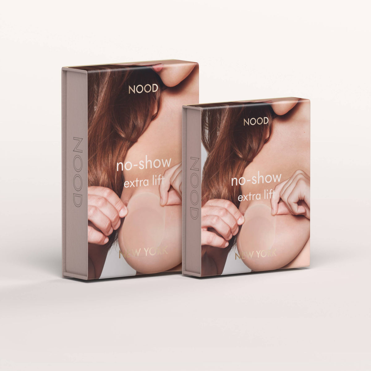 Two boxes of Nood no-show extra lift on a light background