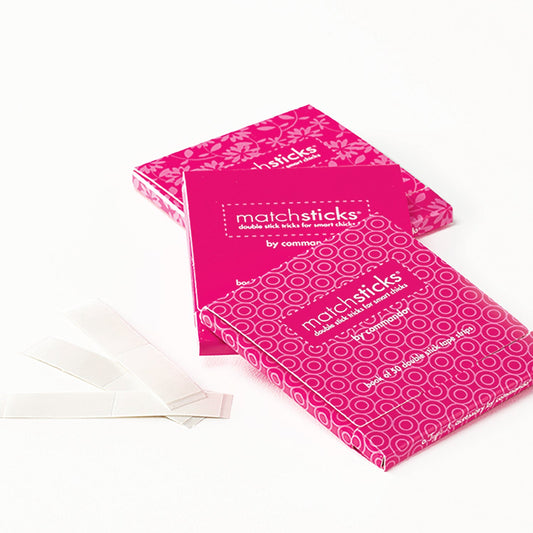 Two pink matchboxes with 'matchsticks by Jamie' branding on a white background